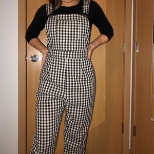 checkered overalls